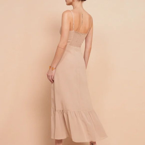 **LAST CHANCE**Reformation Emersyn Dress in Champagne - Picture 3 of 6